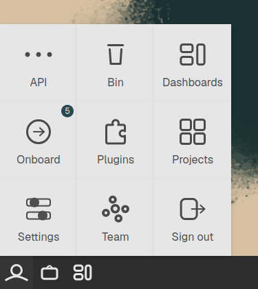 Account menu