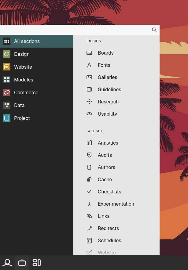 Project menu